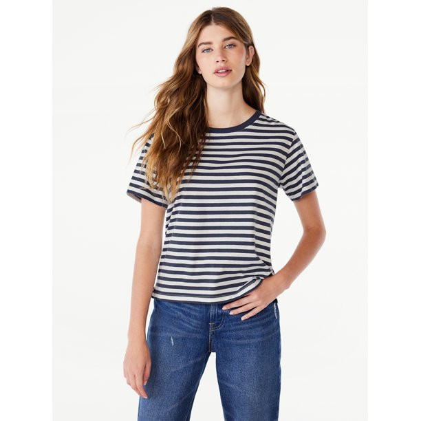 Free Assembly Women's Crop Box Tee with Short Sleeves, Sizes XS-XXL | Walmart (US)