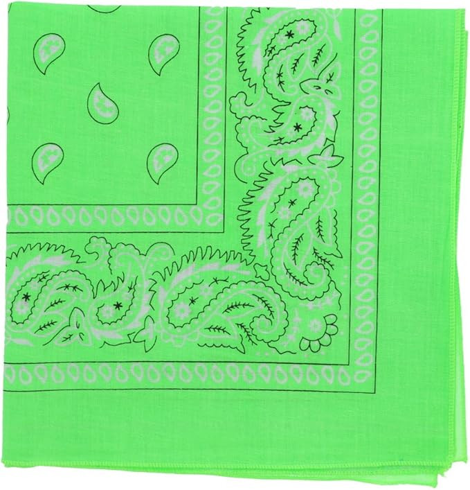 Motique Accessories 22 Inch Neon Cotton Paisley Bandana | Amazon (US)