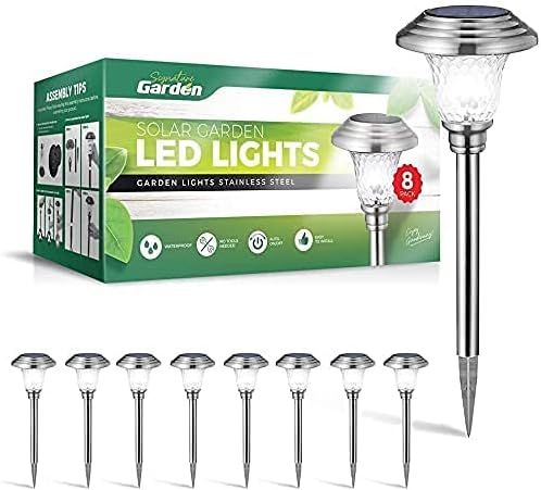 Signature Garden 8 Pack Solar Garden Lights - Super-Bright 15 Lumens; Makes Garden Pathways & Flo... | Amazon (US)