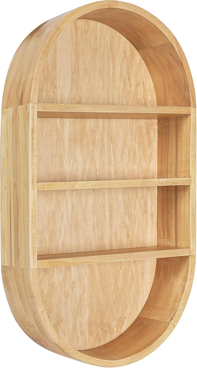 Kate and Laurel Hutton Wood Capsule Wall Shelf, 16x28, Natural | Amazon (US)