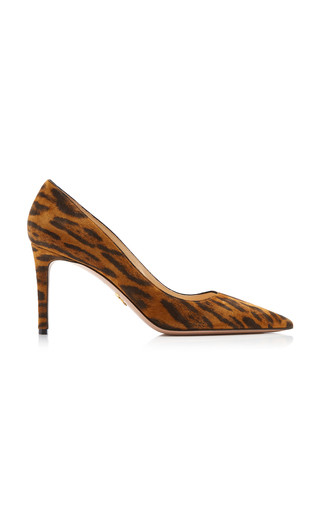 Leopard Print Pointed-Toe Leather Pumps | Moda Operandi (Global)