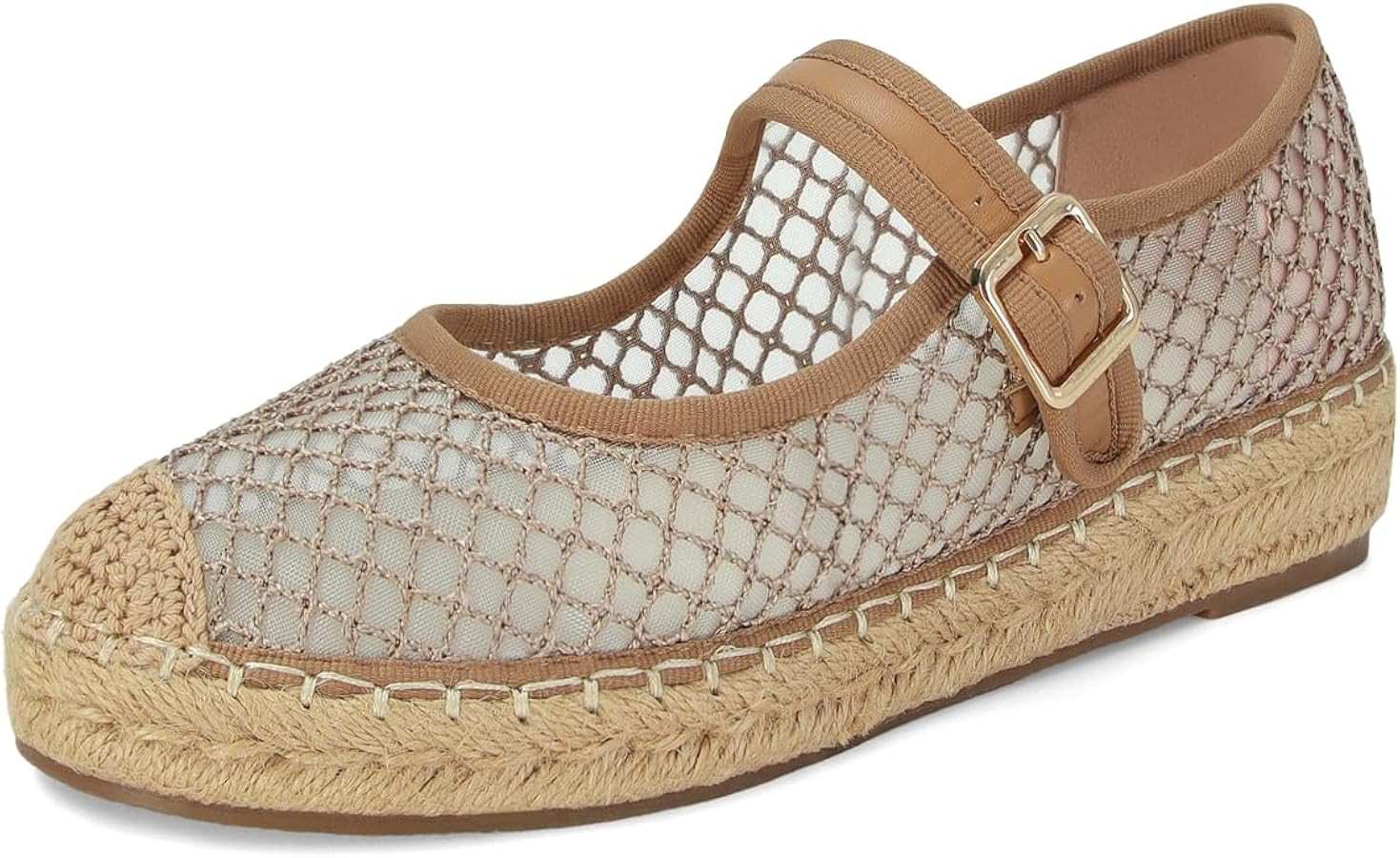SOVANYOU Mary Jane Espadrilles for Women Round Toe Mary Jane Flats Platform Woven Outsole Ballet ... | Amazon (US)