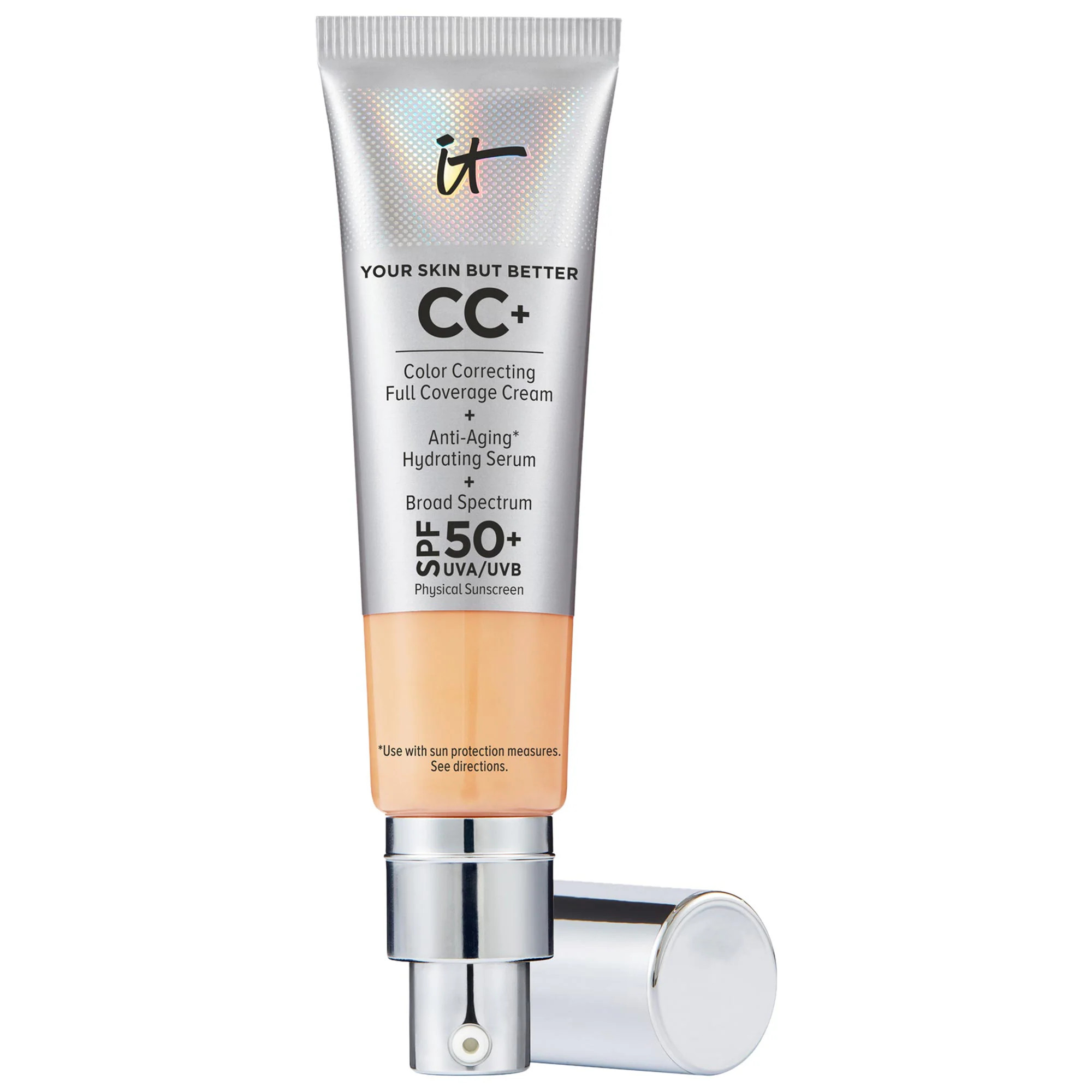 IT Cosmetics CC+ Cream Full Coverage Color Correcting Foundation with SPF 50+ Neutral Medium 1.08 oz/ 32 mL | Sephora (US)