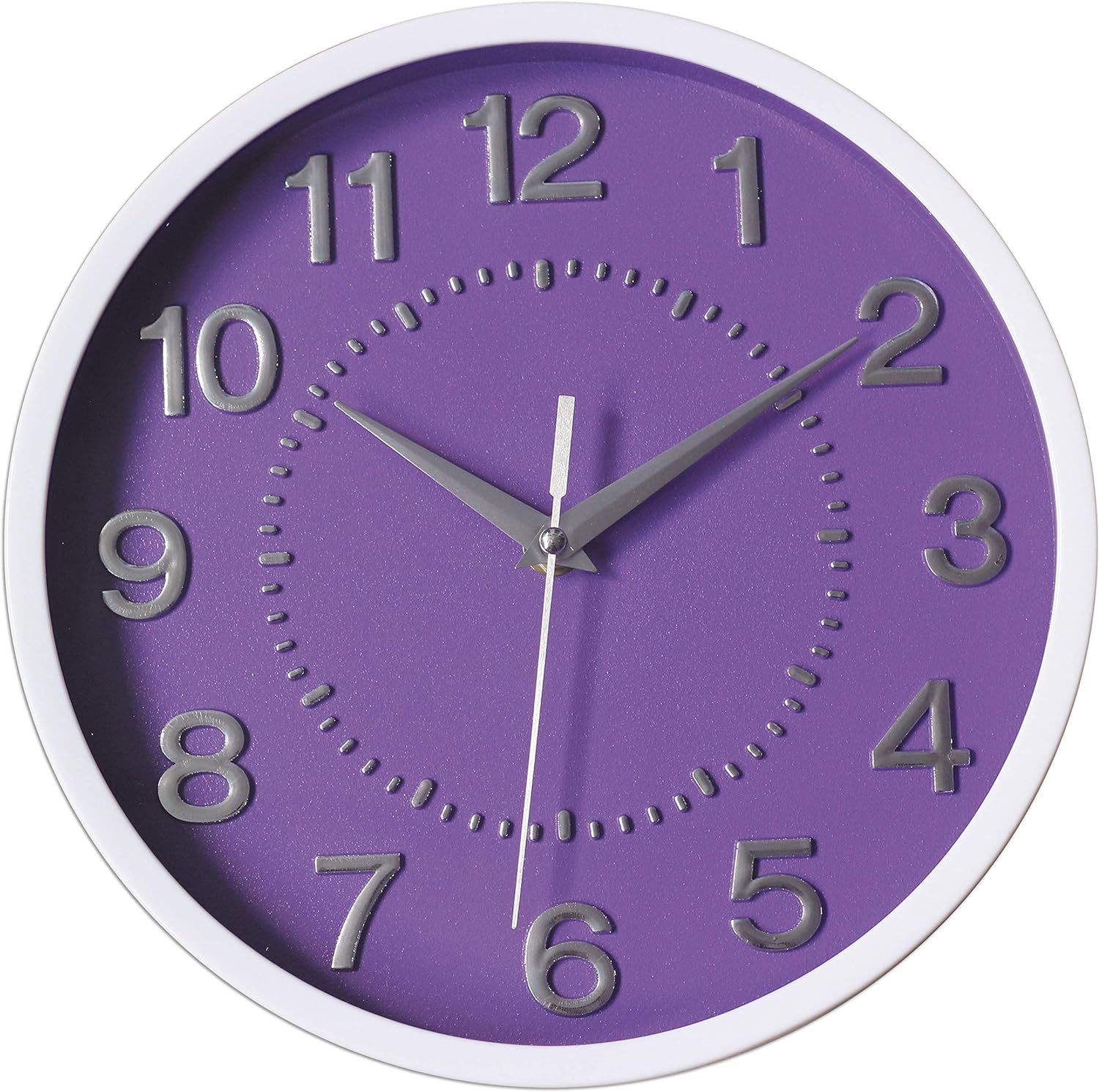 SAC SMARTEN ARTS Decor Silent Wall Clock 10 Inches 3D Numbers Non-Ticking Decorative Wall Clock B... | Amazon (US)