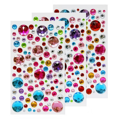 Wrapables 327pcs Acrylic Self Adhesive Crystal Rhinestone Gem Stickers, DIY, Arts & Crafts Supplies (3 sheets), Dots | Target