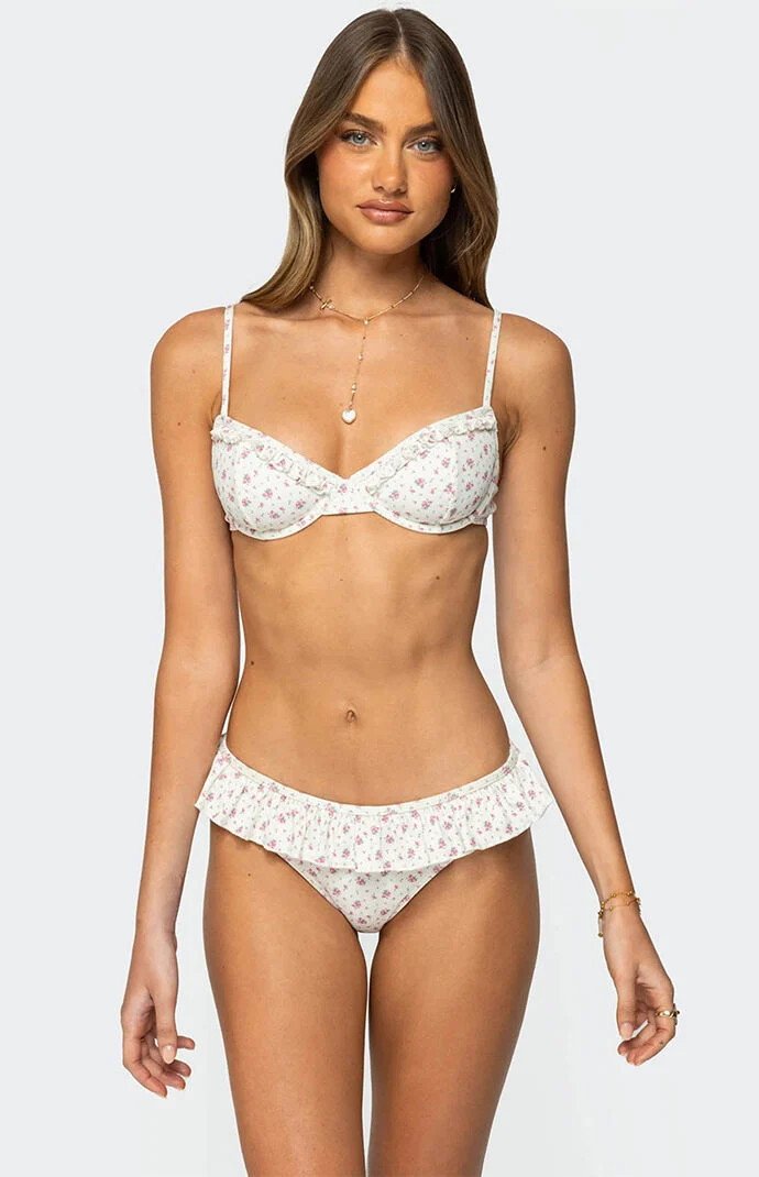 Edikted Women's Amelia Cupped Bikini Top in White - Size Small | PacSun