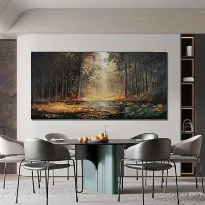 Canvas Wall Art Decor Large Wall Art Pictures For Living Room Landscape Natural Wall Art Decor Artwork For Walls Mystical Path Yellow Forest Wall Art | Wayfair North America