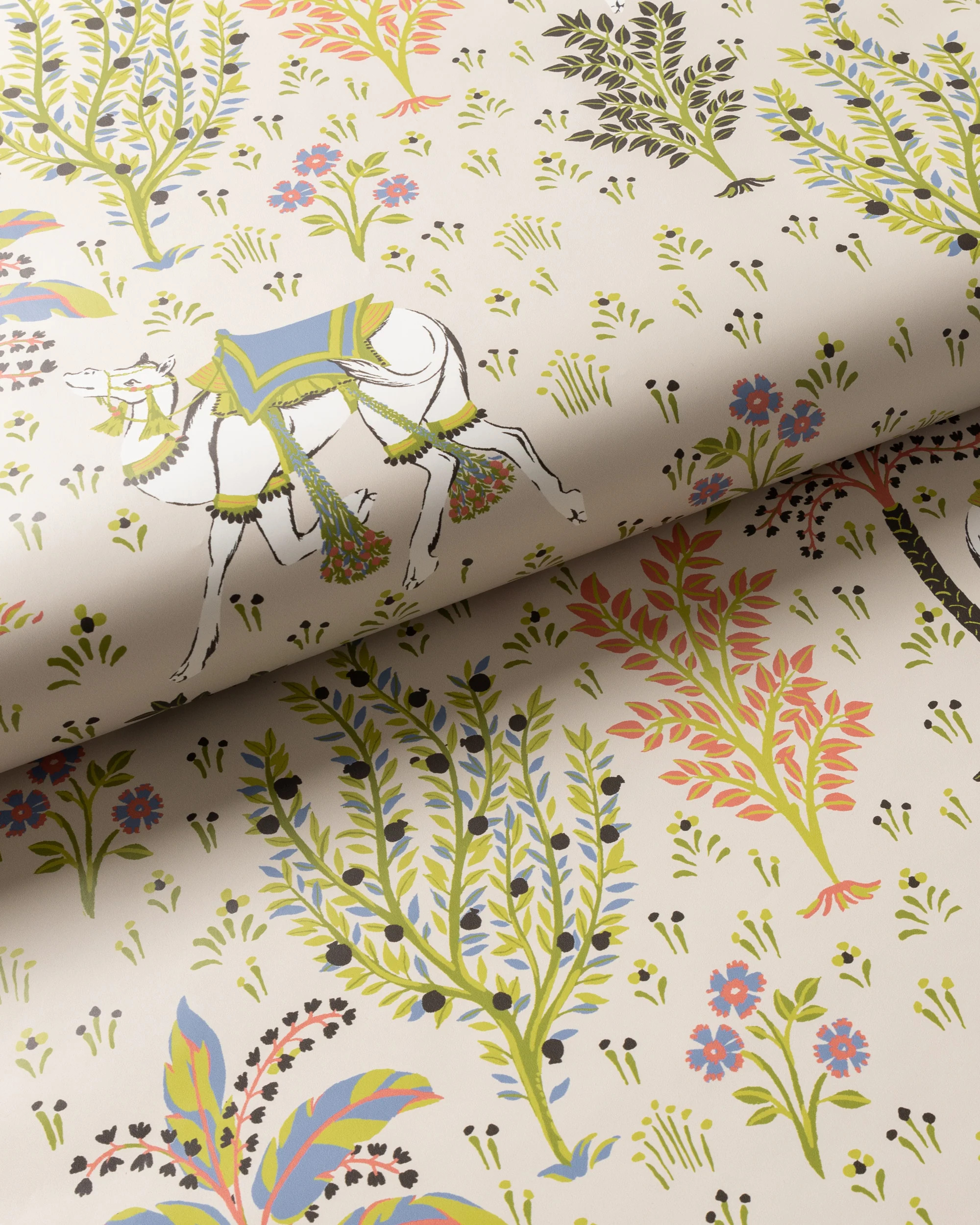 Camel's Courtyard - Peel &amp; Stick Wallpaper - Linen | Printfresh