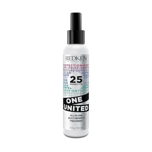 Redken One United All-In-One Leave In Conditioner - Multi-Benefit Leave In Treatment For All Hair Types, Heat Protectant and Detangler Spray, Paraben-Free, 5 Fl Oz | Amazon (US)