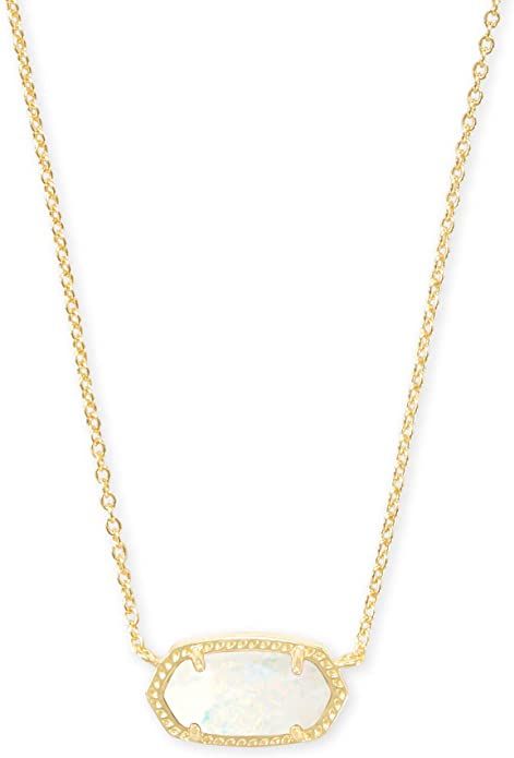 Amazon.com: Kendra Scott Elisa Pendant Necklace for Women, Fashion Jewelry, 14k Gold-Plated, Whit... | Amazon (US)