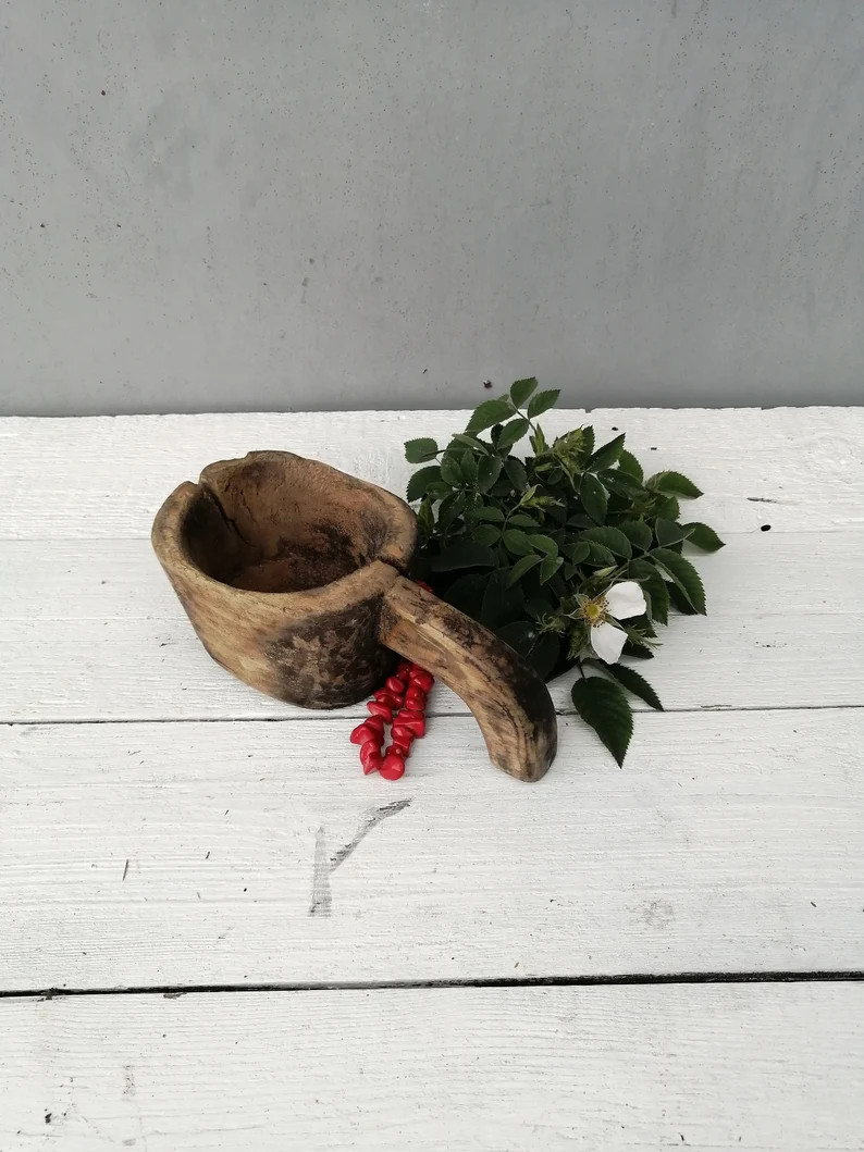 Antique Hand Carved Wood Bowl, Rustic Farmhouse Decor | Etsy (US)