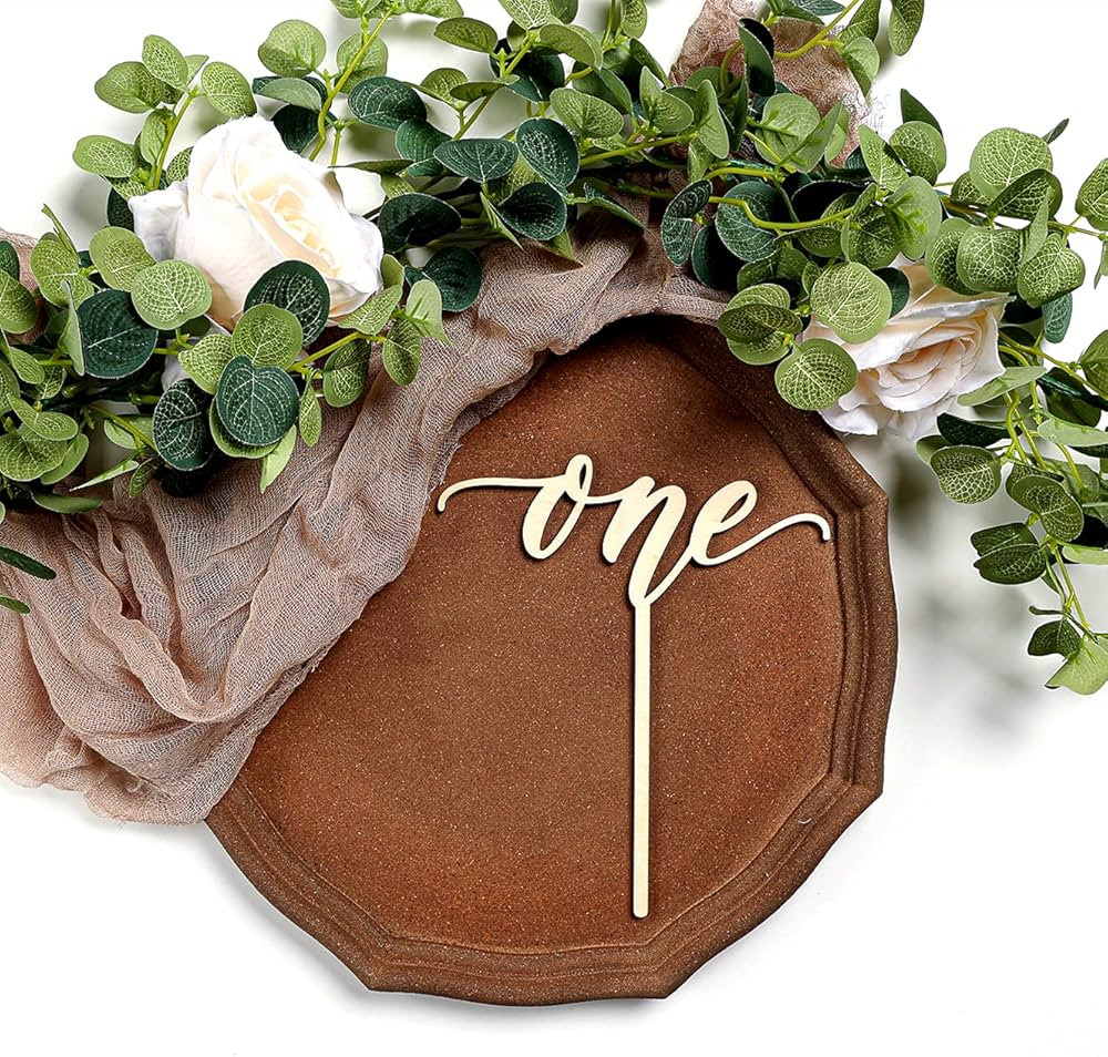 Cake Topper One Year Old One Cake Topper -Rustic Wood Cake Topper First Birthday Cake Topper - 1s... | Amazon (US)