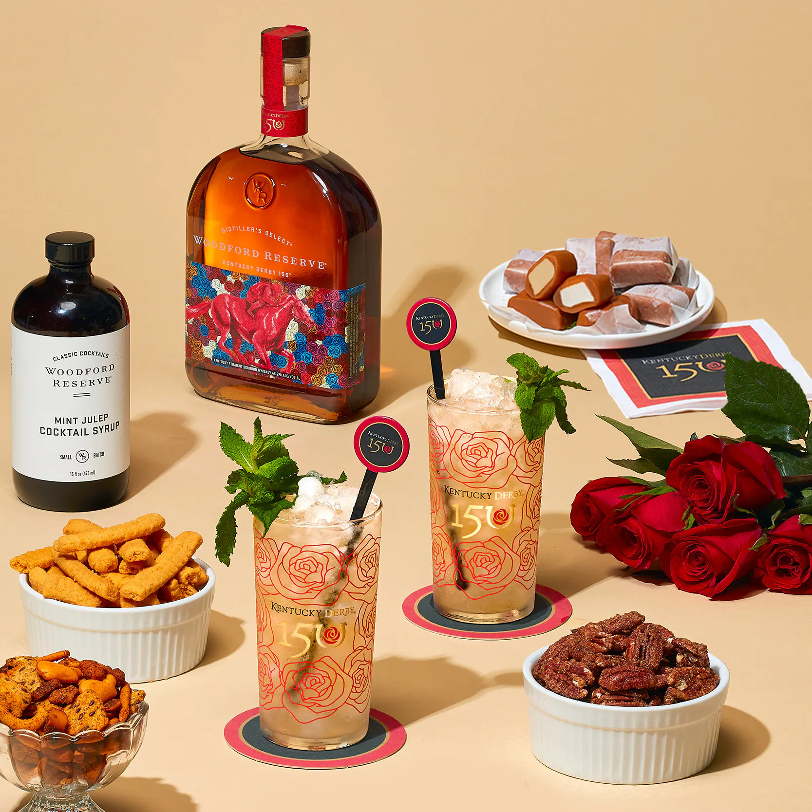 The Kentucky Derby® Party Kit + Special Edition Woodford Reserve® Bourbon | Goldbelly