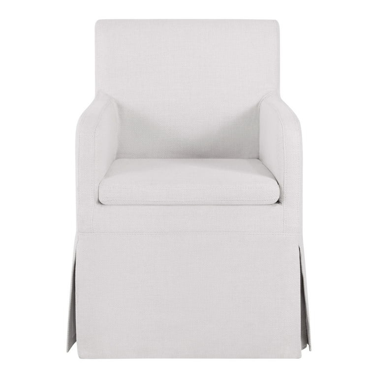 My Texas House Wren Slipcover Dining Chair with Rolling Caster Wheels, Cream Linen Fabric | Walmart (US)