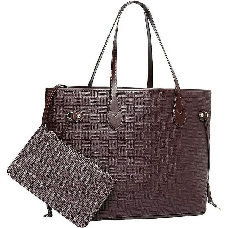 Daisy Rose Tote Shoulder Bag and Matching Clutch for Women - PU Vegan Leather Handbag for Travel ... | Walmart (US)