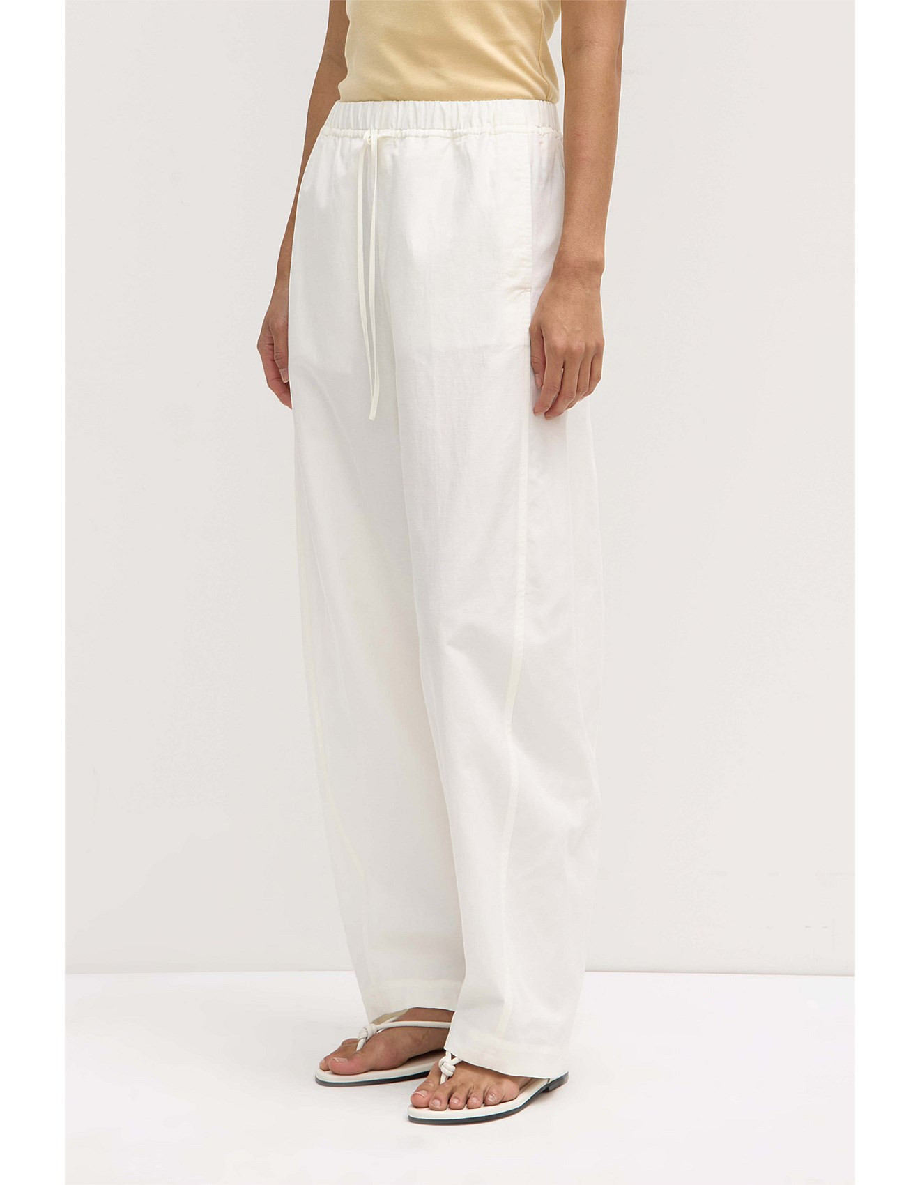 Loxley Cotton Blend Pant White | David Jones (Australia & New Zealand)