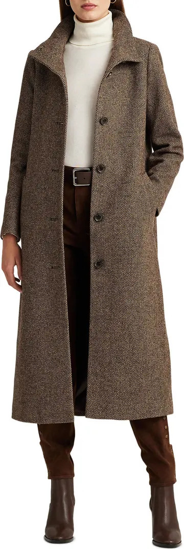Wool Blend Twill Long Coat | Nordstrom