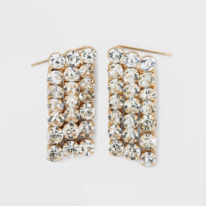 SUGARFIX by BaubleBar Crystal Fringe Crawler Earrings - Gold | Target