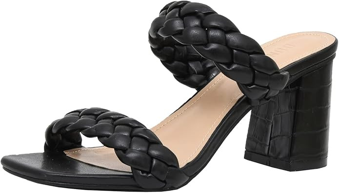 Dunes Women's Iris braided Heel Sandal +Memory Foam Insoles | Amazon (US)