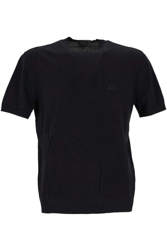 Armani Exchange Men's Cotton Knit Short Sleeve Pullover, Black, X-Large | Amazon (US)
