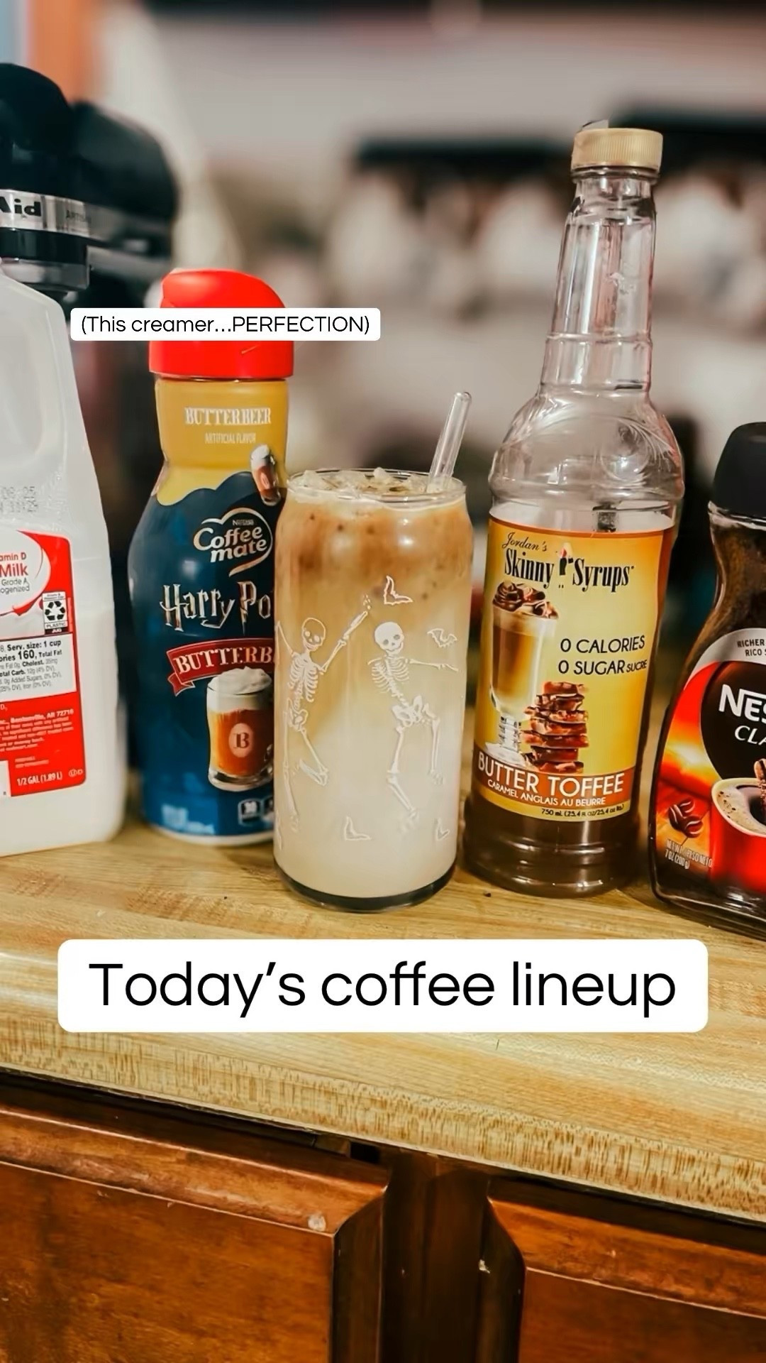 I broke my favorite Christmas coffee cup from Walmart while washing it 😭 but here’s today’s coffee line up. This HO Butterbeer creamer is AMAZING y’all 😍😍

#LTKdayinmylife #LTKmorningroutine #LTKmomlife