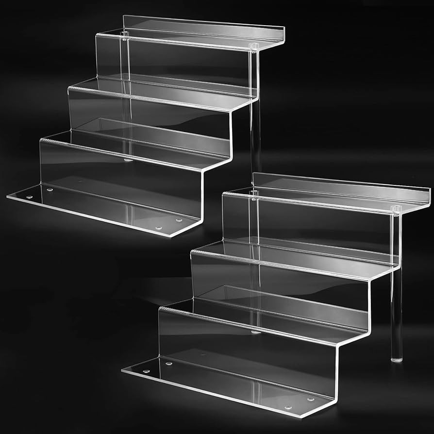 12 Inch Acrylic Shelf for Perfume Organizer in 2 Pack, 4 Tier Funko POP Shelves, Cologne Organize... | Amazon (US)
