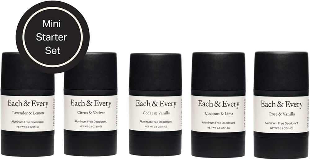 Each & Every 5 Minis Deodorant Starter Set | Aluminum-Free and EWG Verified | Sensitive-Skin Frie... | Amazon (US)
