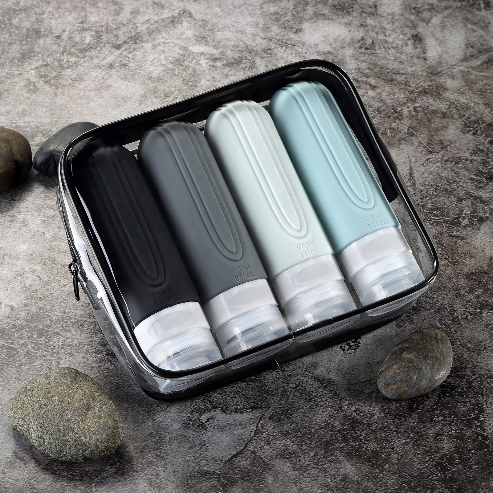 Mrsdry Travel Bottles for Toiletries, Tsa Approved 3oz Travel Size Containers BPA Free Leak Proof... | Amazon (US)