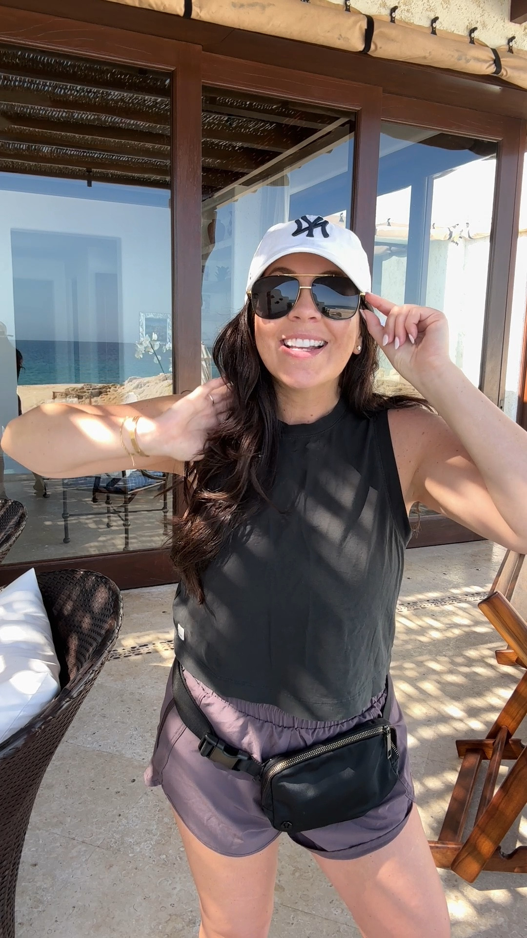 Sporty outfit for my morning beach walk in Cabo! 
#workout #travel #fitness #beachwalk 

#LTKTravel #LTKFitness #LTKActive