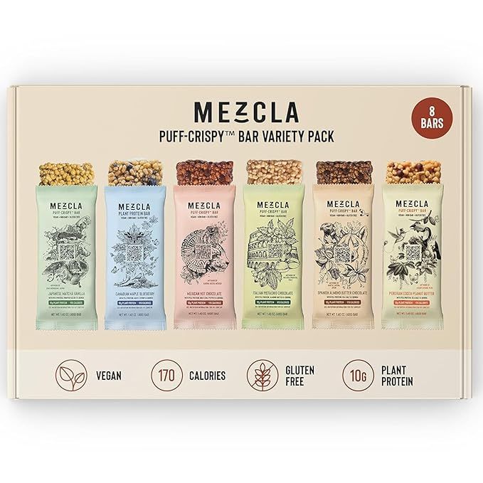 Mezcla Vegan Chocolate High Protein Bars, Gluten Free, Plant Based, Non GMO, No Dairy, 10g Protei... | Amazon (US)