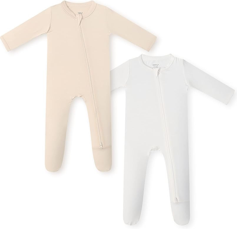 HAPIU Rayon from Bamboo Baby Footed Pajamas, 2 Way Zipper YKK, Footie Onesie for Baby Boy Girls, ... | Amazon (US)
