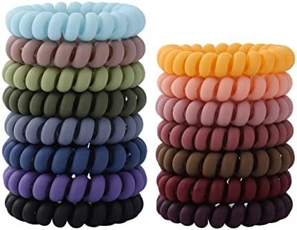 15 Pcs Spiral Hair Ties, No Crease Coil Hair Ties for Women - Large Size Matte Color Phone Cord H... | Amazon (US)