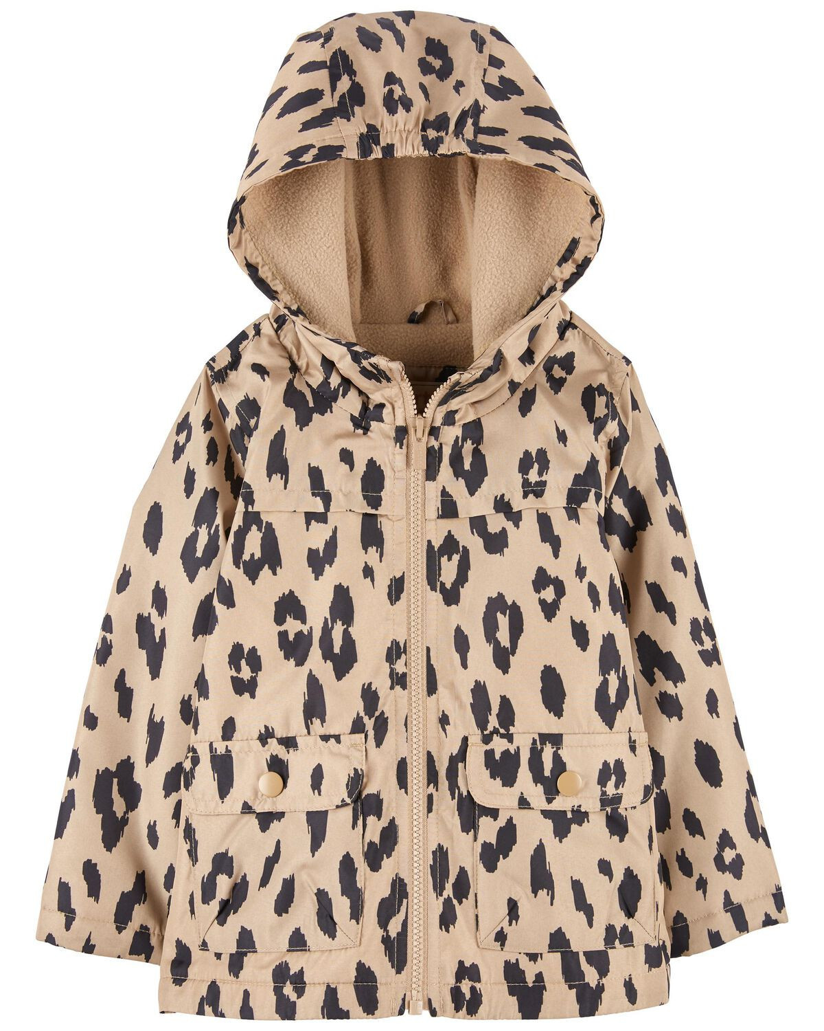 Brown Toddler Leopard Fleece-Lined Mid-Weight Jacket | carters.com | Carter's