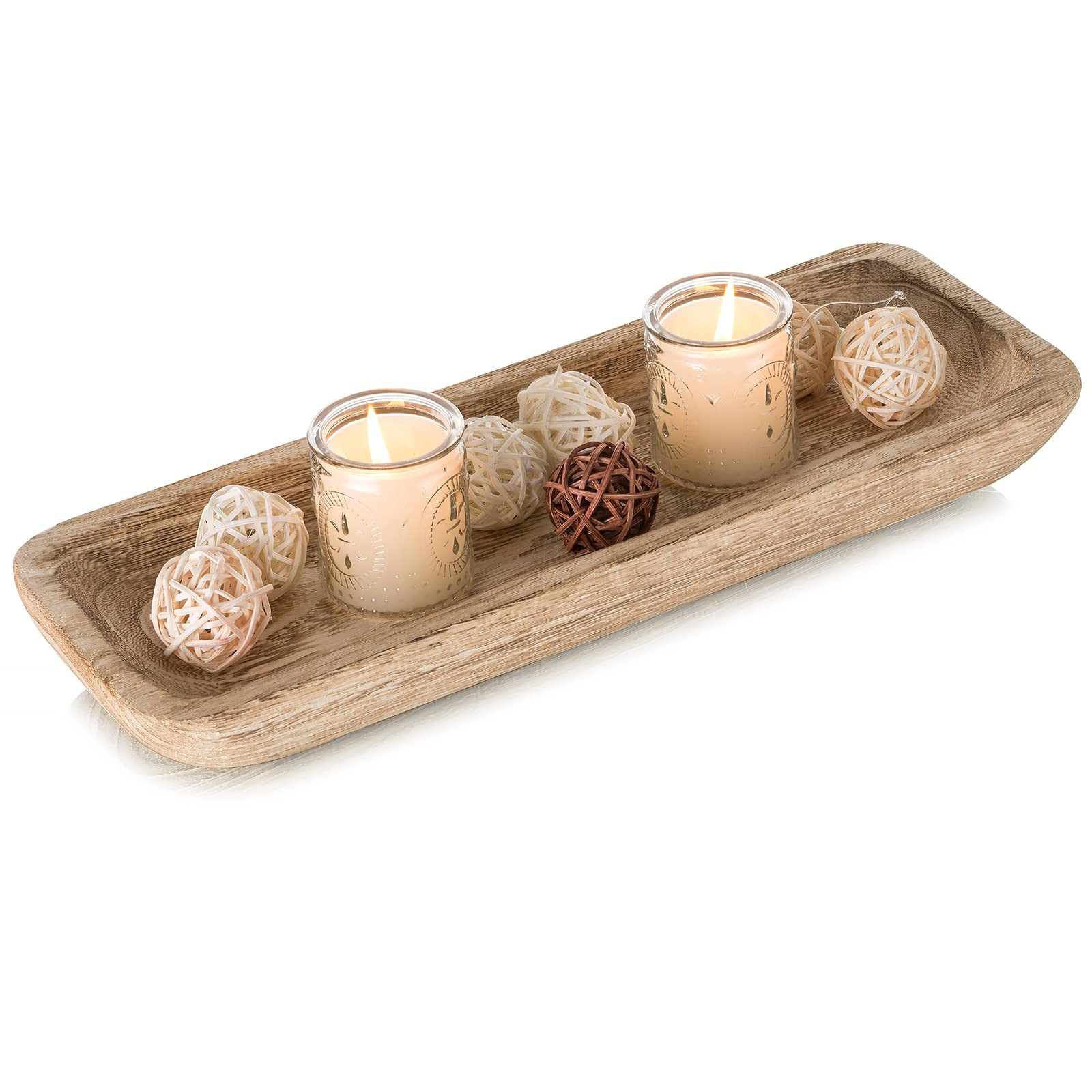 Romadedi Decorative Bowls for Home Decor, Wooden Dough Bowl for Decor, 16" Large Wood Bowl for Ki... | Amazon (US)