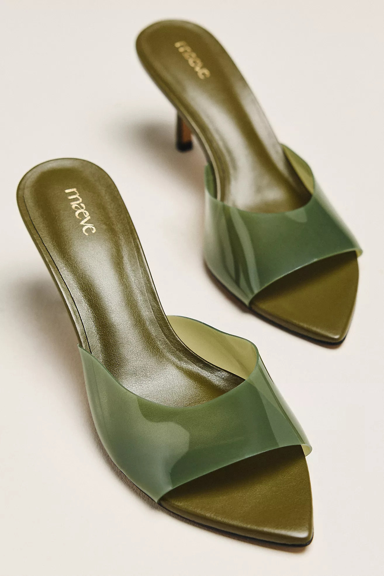Maeve PVC Pointed-Toe Mule Heels | Anthropologie (US)