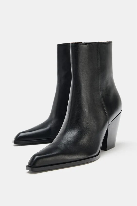 LEDER-COWBOYSTIEFELETTE | Zara DE
