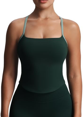 Aoxjox Women's Workout Sleeveless Color Block Lexi Tank Tops Contrasting Strap Cross Back Yoga Cu... | Amazon (US)