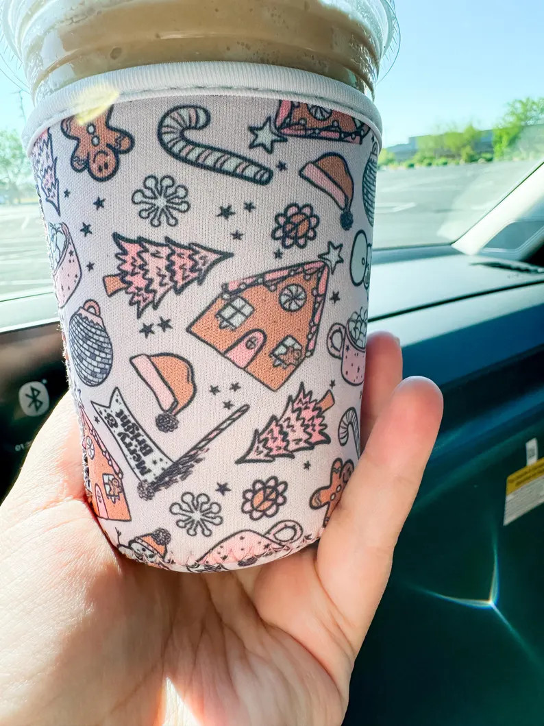 Christmas Coffee Sleeve, Gingerbread Drink Sleeve, Iced Coffee Sleeve, Drink Cover, Coffee Drink ... | Etsy (US)