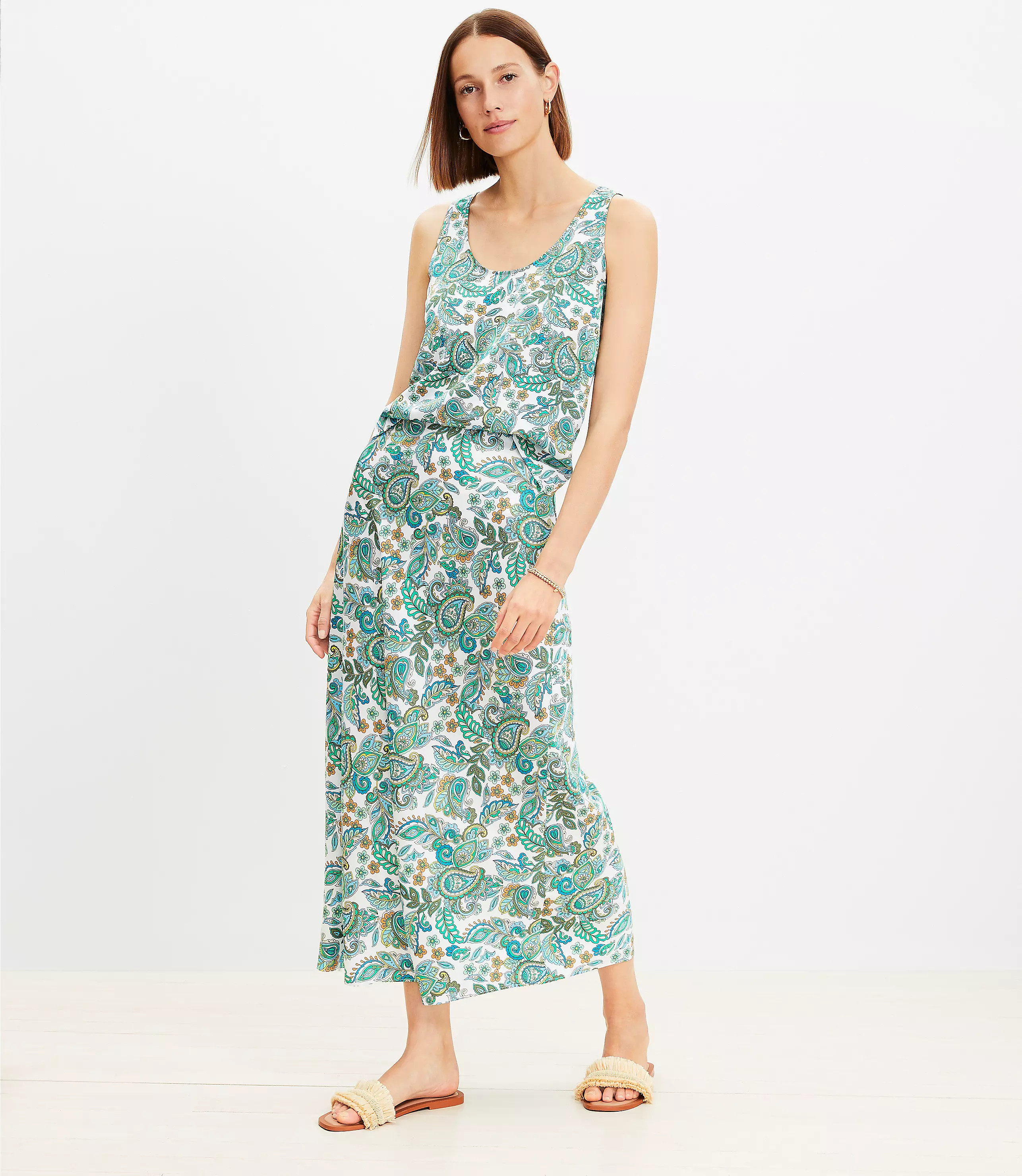 Paisley Bias Maxi Skirt | LOFT