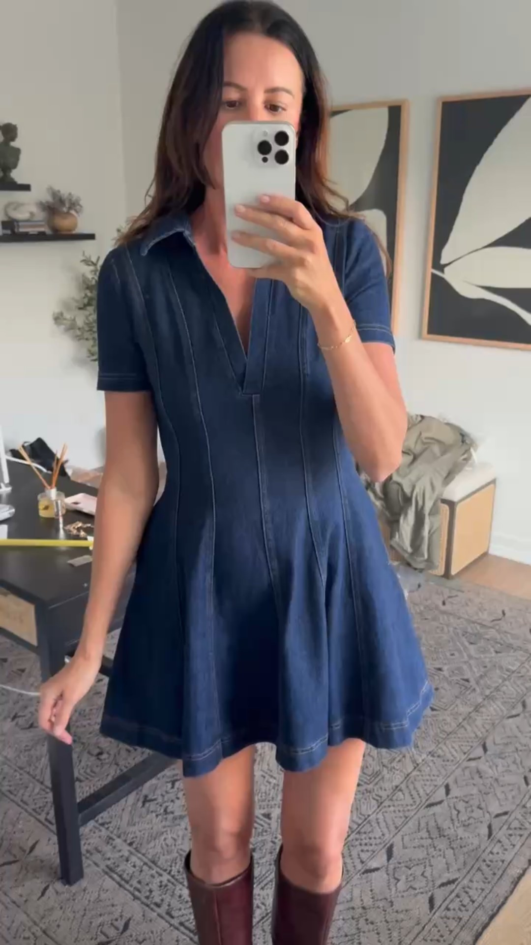 This is such a flattering denim dress! I would style it with a sweater over my shoulders and tall boots! 

#LTKFindsUnder100 #LTKSeasonal #LTKStyleTip