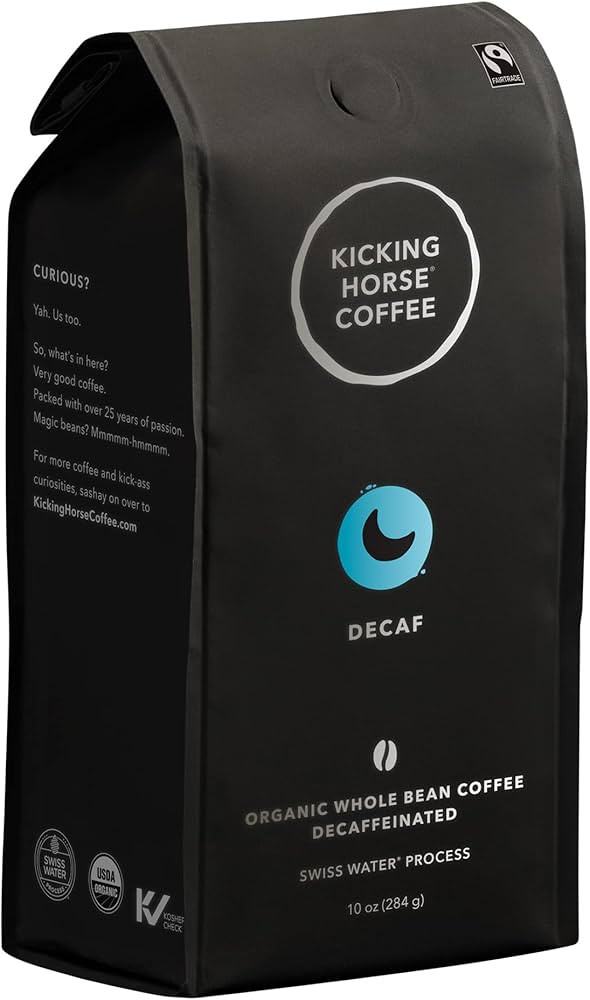 Kicking Horse Coffee, Decaf, Swiss Water Process, Dark Roast, Whole Bean, 10 Oz - Certified Organ... | Amazon (US)