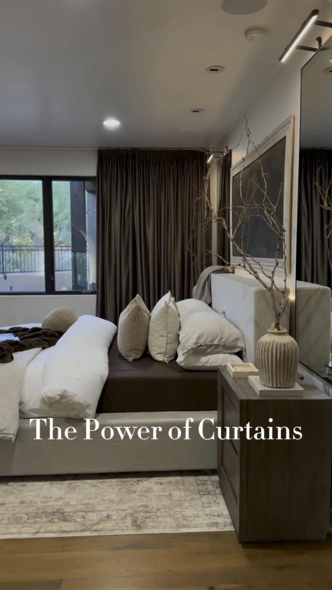I did a little refresh in my Primary room. 🤎 Curtains can transform a room on so many levels. 🤩 These gorgeous soft brown, velvet curtains from @twopages curtains did just that. So pretty, and AMAZING quality.☺️

Use code: summert for 8% off your order 
Link: https://twopagescurtains.com/dmQdstXDoeSFzi 

Customize-able and fast shipping 💨🤎

Here are my Curtain Details 
Style: Birkin Velvet Curtain Pleated
Color Brown: 11-18
Header Style: Tape Pleat
Size: Single panel - width 200” length 108”
Liner Type: Blackout

#twopagescurtains #customcurtains #velvetcurtains
#bedroomdecor #bedroomstyling #bedroominspo #neutralhomedecor #homestyle #homestyling

#LTKhome #LTKunder100 #LTKstyletip