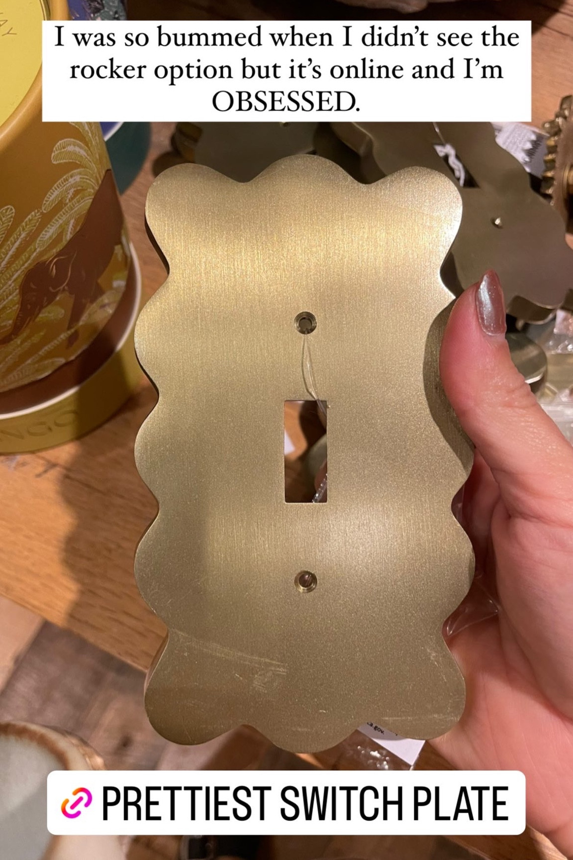 Gold switch plate. Plate cover  

#LTKxAnthro #LTKFind #LTKhome