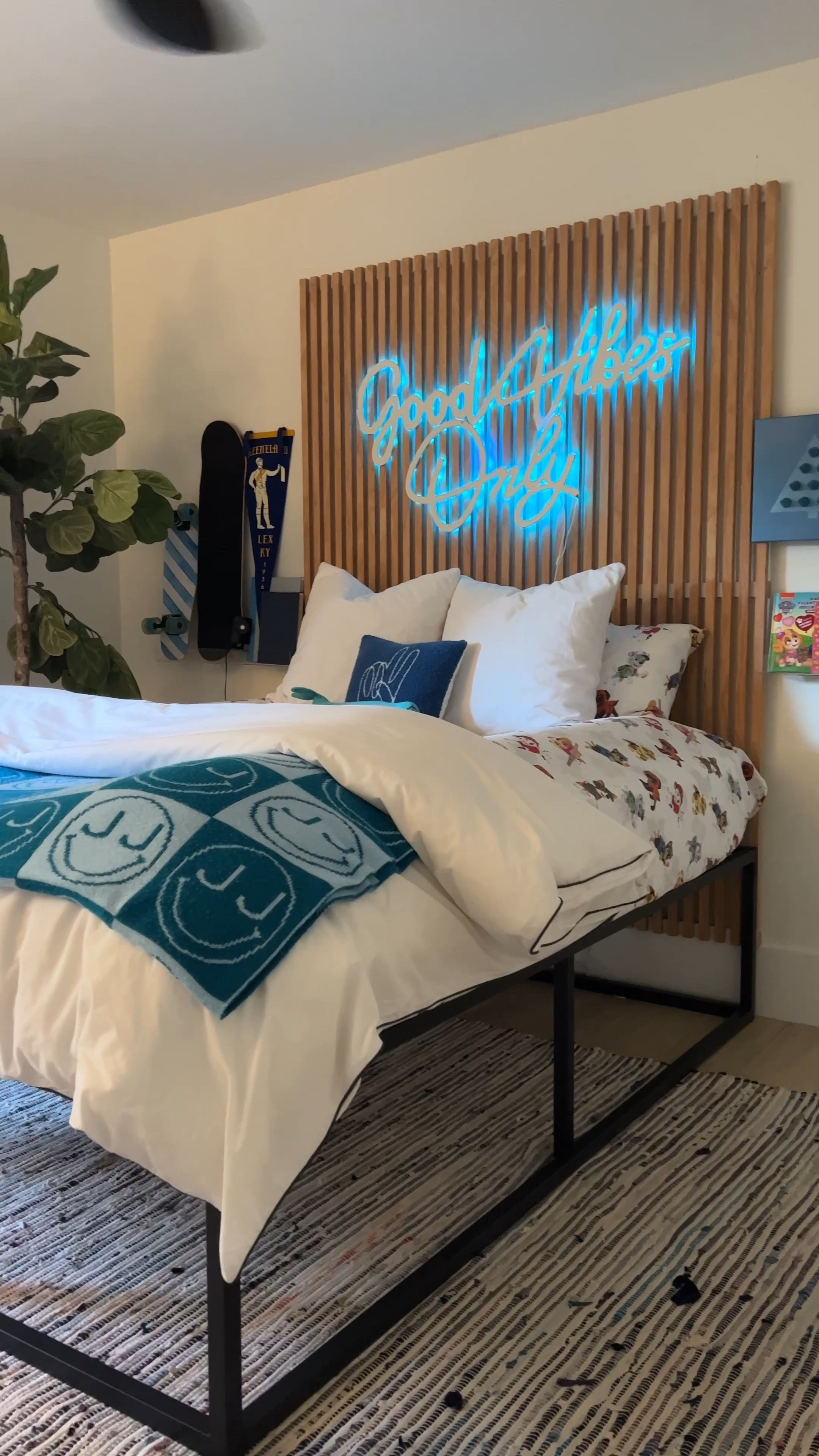 Toddler bedroom decor 
Platform bed 
Amazon home decor 
Neon sign 
#meandmrjones 

#LTKunder100 #LTKhome #LTKunder50