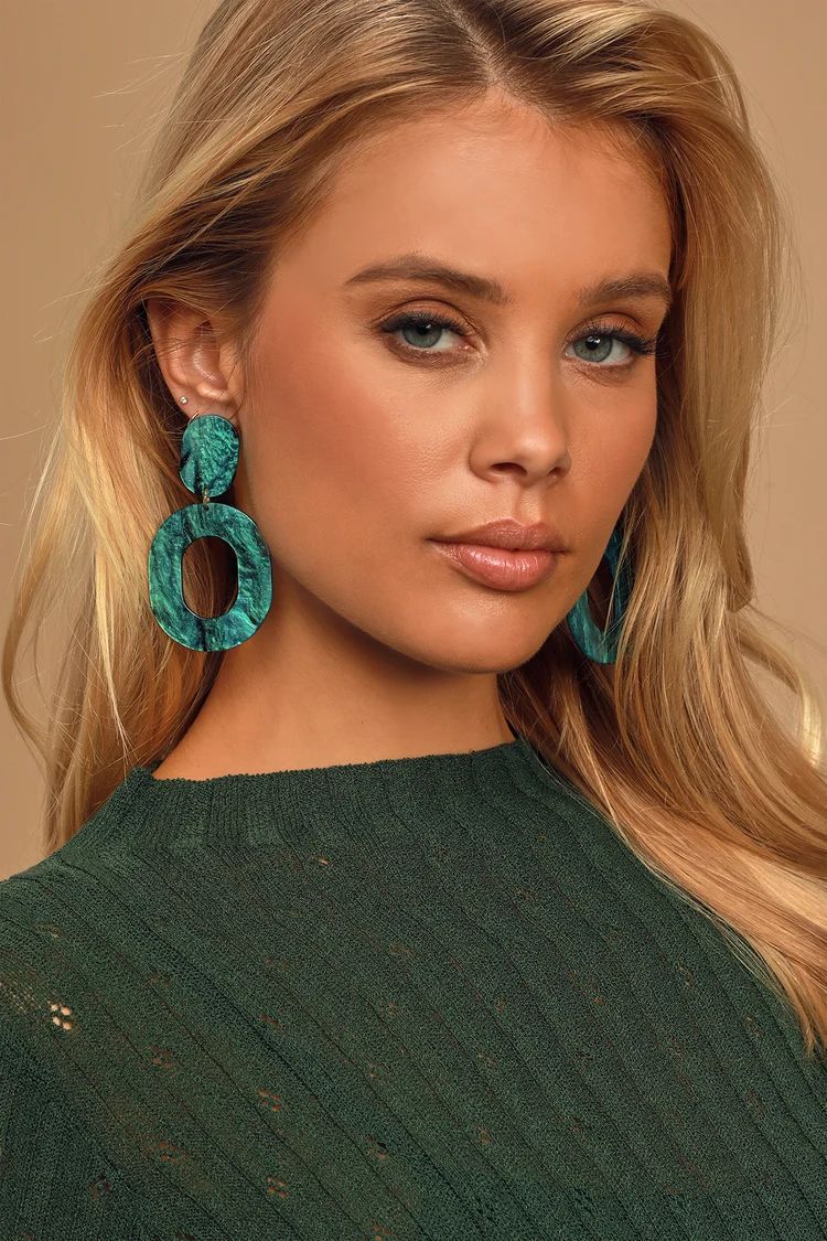 O So Fancy Green Resin Earrings | Lulus (US)