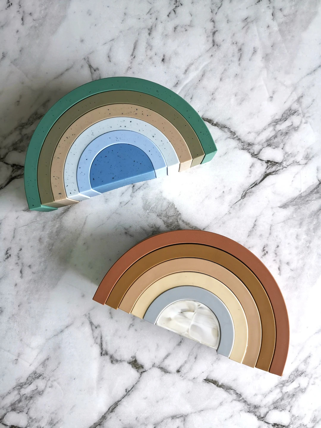 Beautiful Neutral Silicone Rainbow Stacker Toy - Etsy | Etsy (US)
