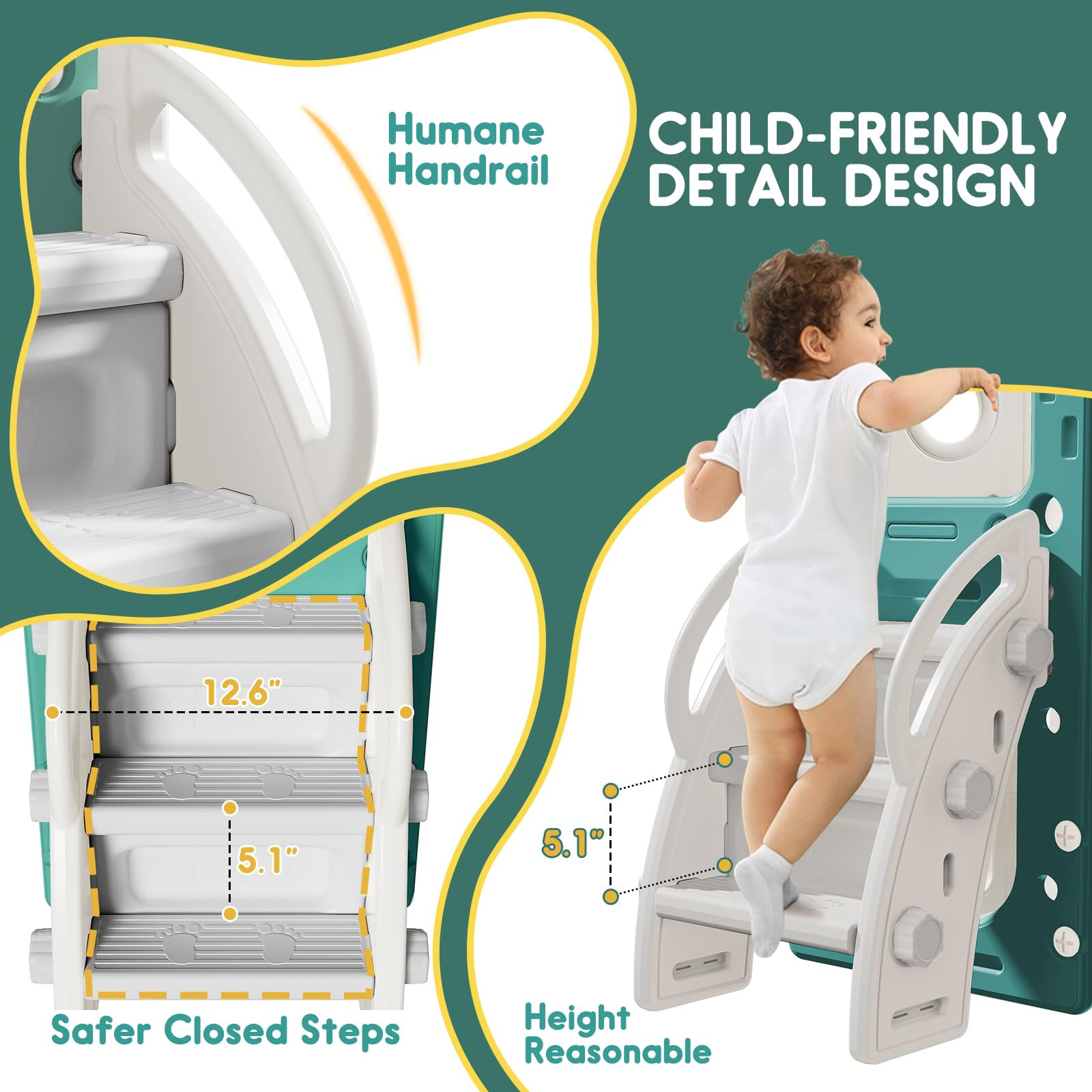 8 in 1 Toddler Slide Set, Kids Slide for Toddlers, Toddler Climber Slide PlaySet with Basketball ... | Amazon (US)