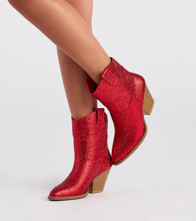 Glitzy Rhinestone Western Booties | Windsor Stores