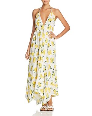 Kate Spade new york Lemon Print Halter Maxi Dress Swim Cover-Up | Bloomingdale's (US)