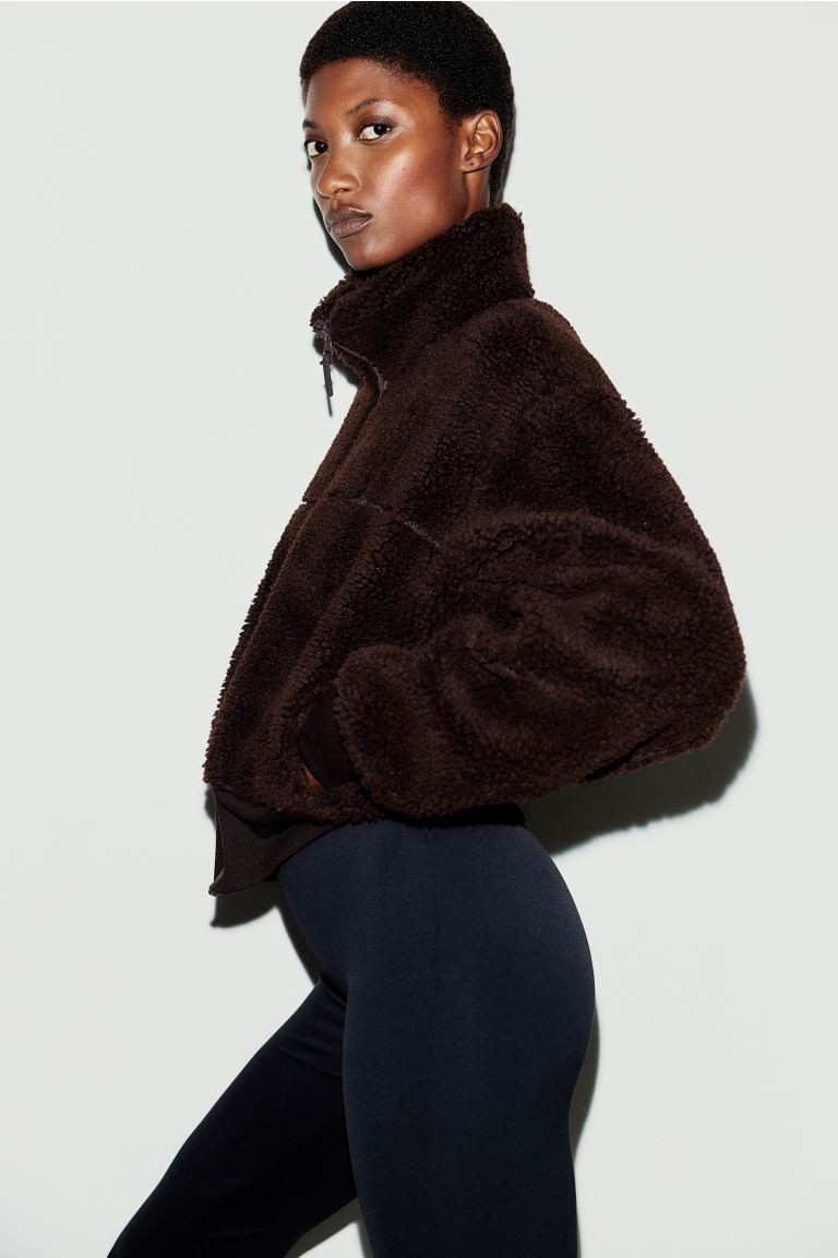 Zip-through teddy top | H&M (UK, MY, IN, SG, PH, TW, HK)